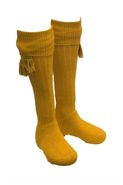 Chaussettes moutarde + garters - Homme