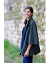 Veste cape 100% tweed - Vert