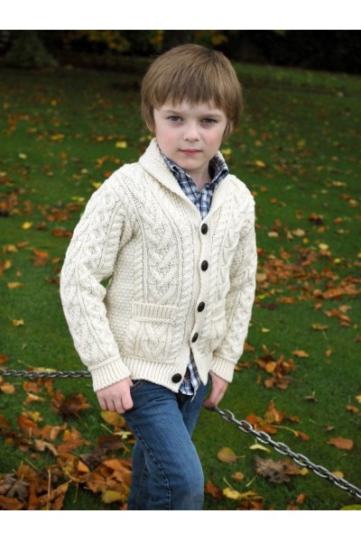 Gilet blanc enfant 100% pure laine