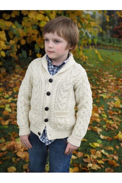 Gilet blanc en laine enfant
