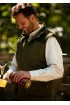 gilet en tweed vert foncé homme épaules moleskine