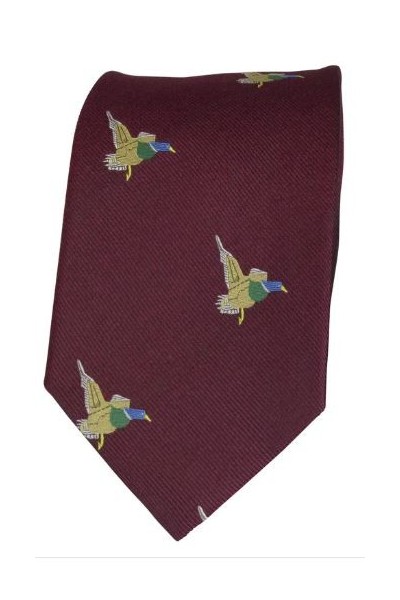 Cravate rouge bordeau - canard