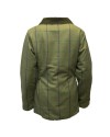 Manteau tweed femme vert clair carreaux prunes