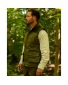 gilet en tweed vert foncé homme épaules moleskine