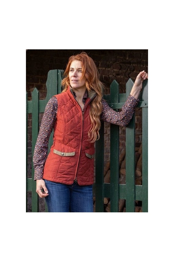 Gilet matelassé femme - Rouge brique
