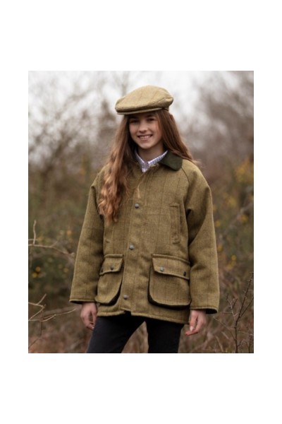 Manteau enfant en tweed - Vert clair