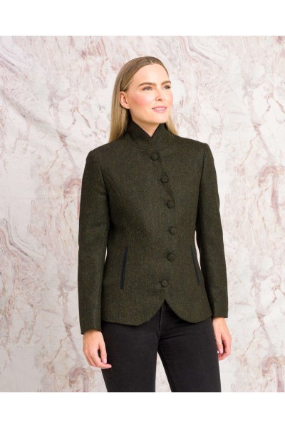 Veste Nicole femme - Green Herringbone