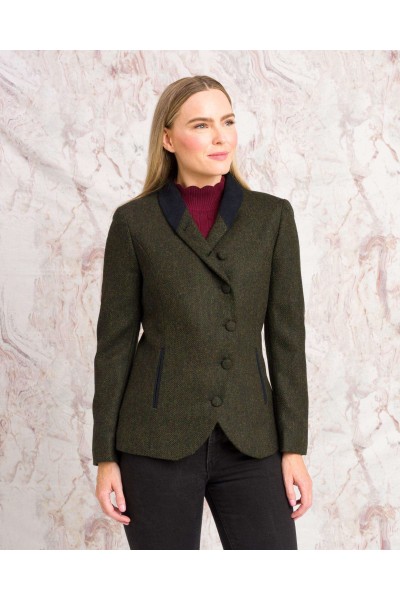 Veste Nicole femme - Green Herringbone