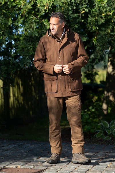 Manteau homme en toile imperméable Marron