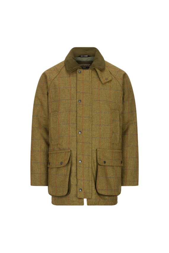 Manteau en tweed homme – Green forest | 100 % laine – imperméable, col détachable