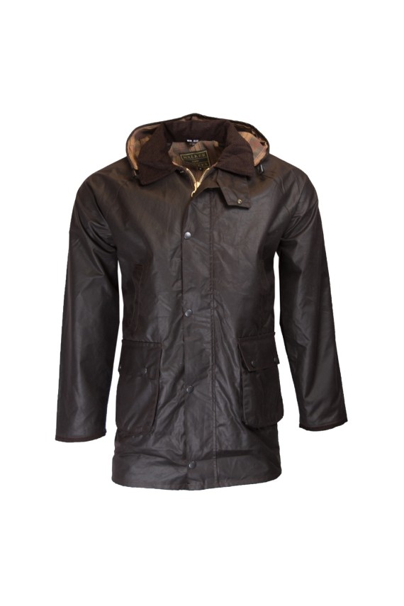 Manteau huilé homme gibecière – Brown | 100 % waxed cotton – imperméable & fabrication anglaise