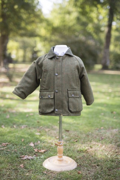 Manteau tweed enfant - dark sage