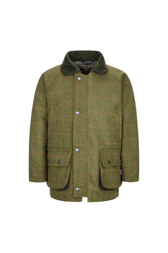 Manteau enfant en tweed - Vert foncé