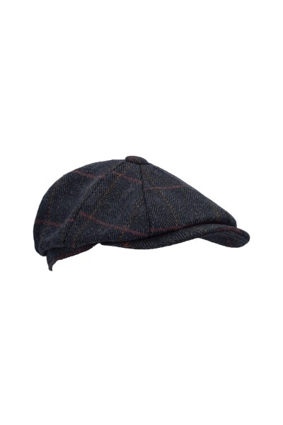 Casquette Bakerboy tweed bleu Homme et Femme