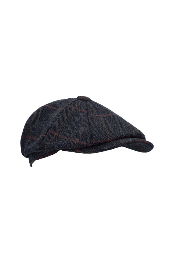 Casquette Bakerboy tweed bleu Homme et Femme