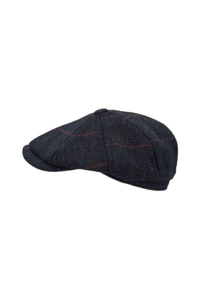 Casquette Bakerboy tweed bleu Homme et Femme