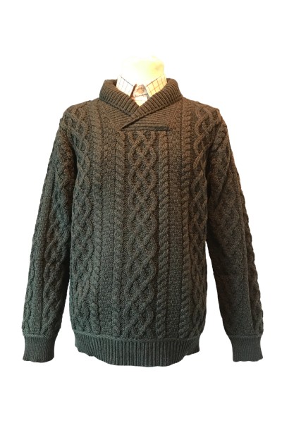 Pull col châle - Vert forêt - Homme