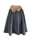 Cape Mahault – Tweed Gris à Carreaux Roses et Bleus | Élégance féminine raffinée – Fabrication française