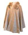 Cape Mahault – Tweed beige Nutatch à carreaux bleu ciel et rose | Élégance féminine après-chasse