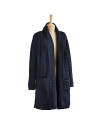 Gilet long femme Doolin – 100% pure laine bleu marine | Élégance naturelle et chaleur durable