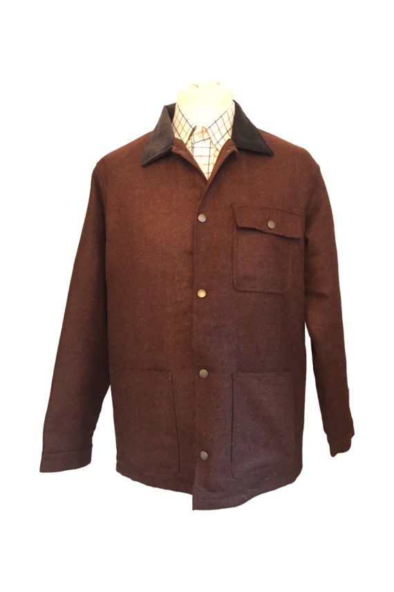 Veste surchemise mixte laine - marron