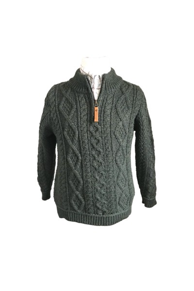 Pull Enfant Zippé Vert...