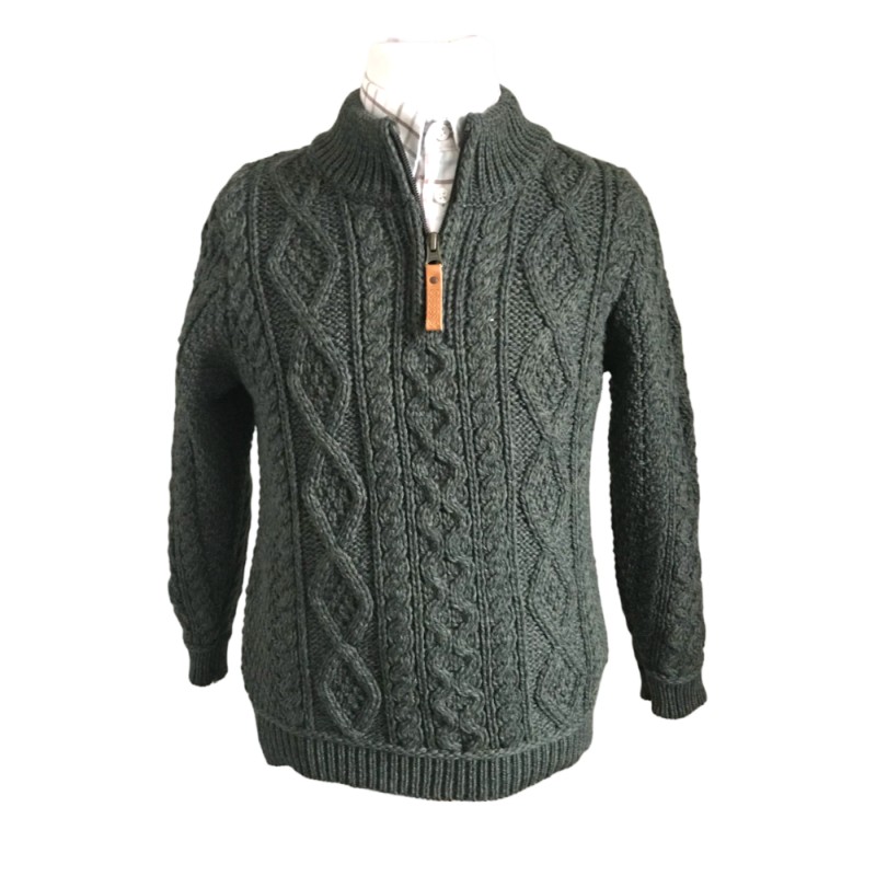Lucas, Gilet garçon col V 100% laine mérinos, Rouge - 3M