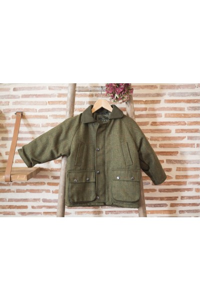 Manteau tweed enfant - dark sage