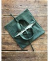 Sac à tarte en tweed vert – fait main en France, tweed anglais & doublure coton
