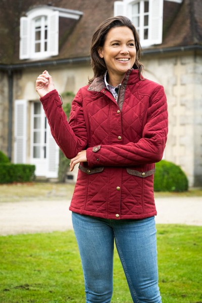 Veste matelassée Halifax femme – Bordeaux & Tweed | Élégance fonctionnelle