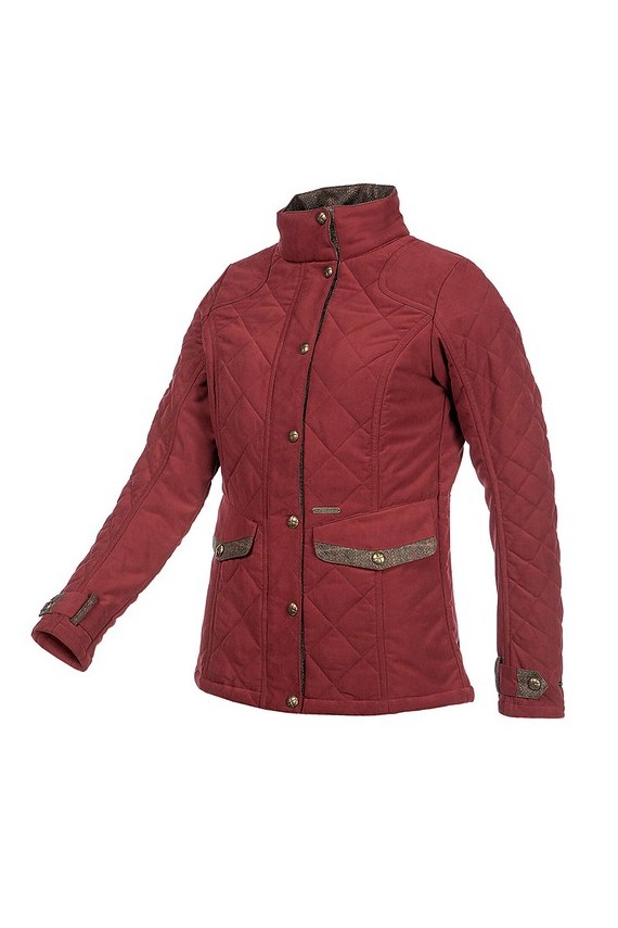 Veste matelassée Halifax femme – Bordeaux & Tweed | Élégance fonctionnelle