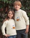Pull Enfant Tricoté – Laine Mérinos Irlande – Blanc Cassé