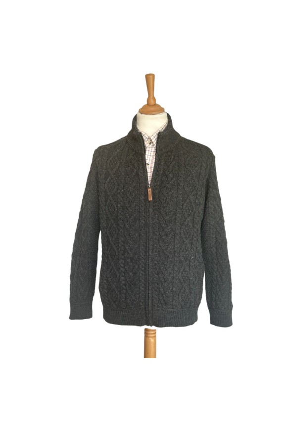Gilet zippé laine homme – Gris anthracite | 100 % mérinos irlandais – style élégant & fonctionnel