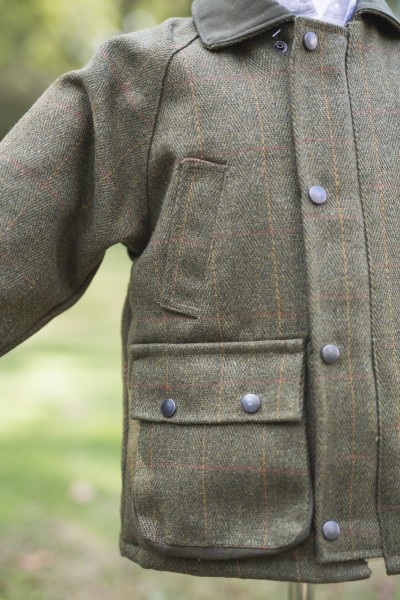 Manteau tweed enfant - dark sage