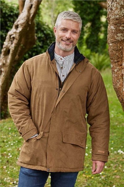 Manteau homme en toile imperméable beige | Fabriqué en Irlande – coupe classique & respirante