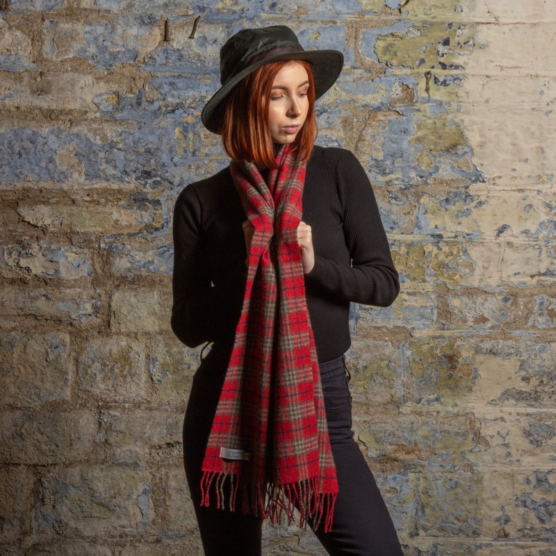 Foulard à Carreaux Rouge En 100% Laine D'agneau Land's End - Accessoire D'occasion Chaud Et élégant