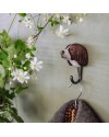 Patère Chien Springer – bois sculpté & peint à la main avec crochet métal bronze