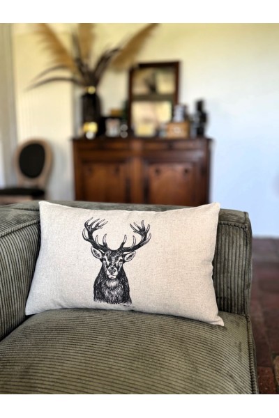 Coussin Cerf - rectangulaire - Naturel