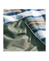 Grande nappe de pique-nique en tweed Bleu Vert – pure laine, dos imperméable, made in England