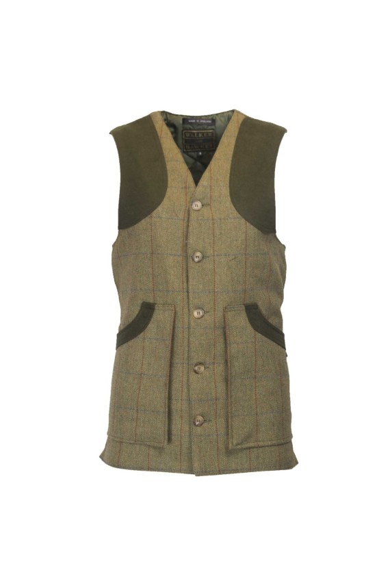 Gilet homme en tweed forest green