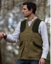 Gilet homme en tweed forest green