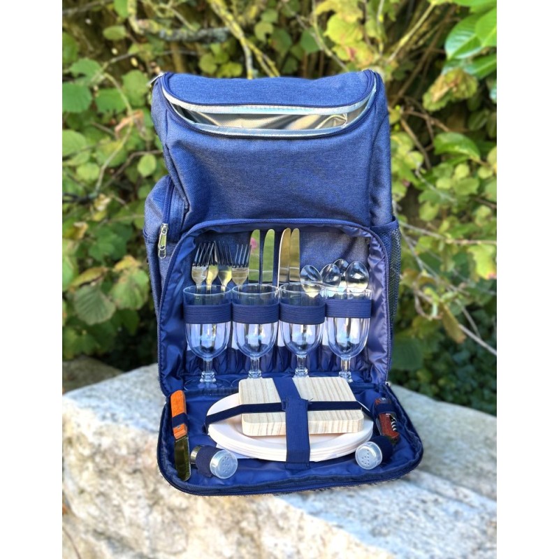 Sunflora Sac à Dos Pique Nique 4 Personnes Deluxe Avec Poche Sac Pique-Nique Isotherme Panier