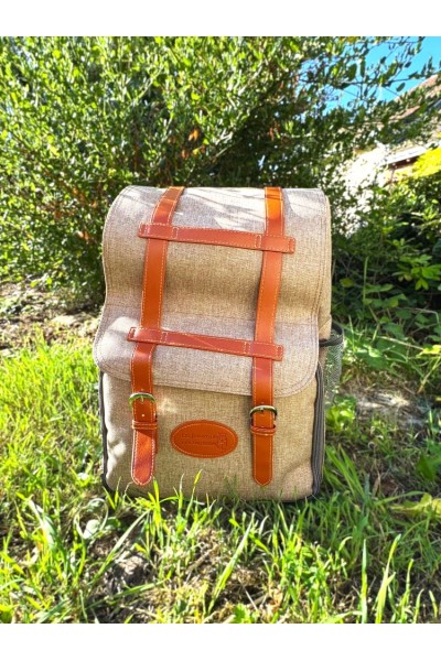 Sac à dos pique-nique isotherme – 4 personnes - marron