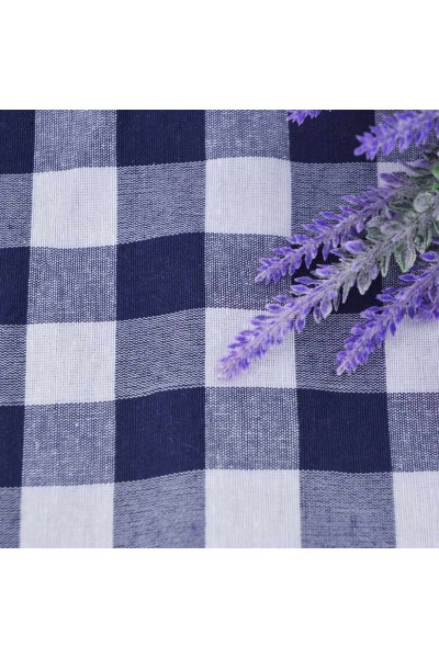 Nappe pique-nique grands carreaux bleus – 140 × 140 cm