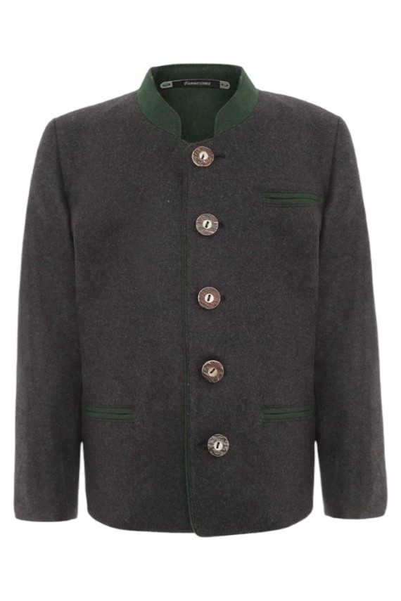 Veste autrichienne traditionnelle enfant en laine anthracite