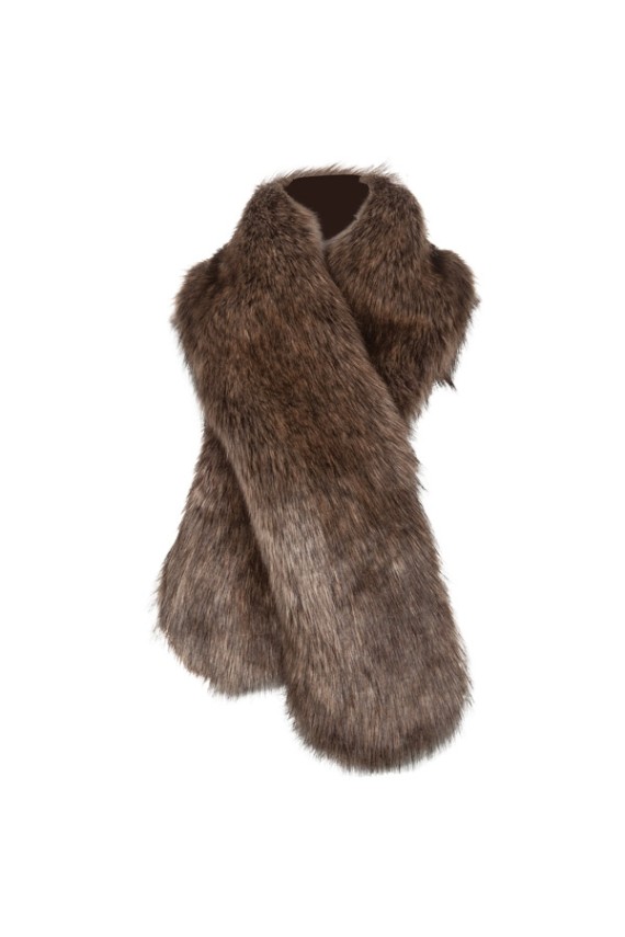 Écharpe en fausse fourrure couleur Loup – élégante, douce et polyvalente