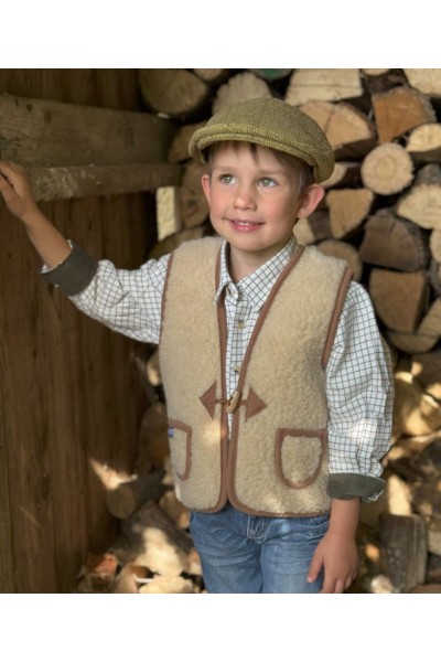 Gilet Enfant Sans Manches en Laine de Mouton Naturelle – Chaleur et Confort