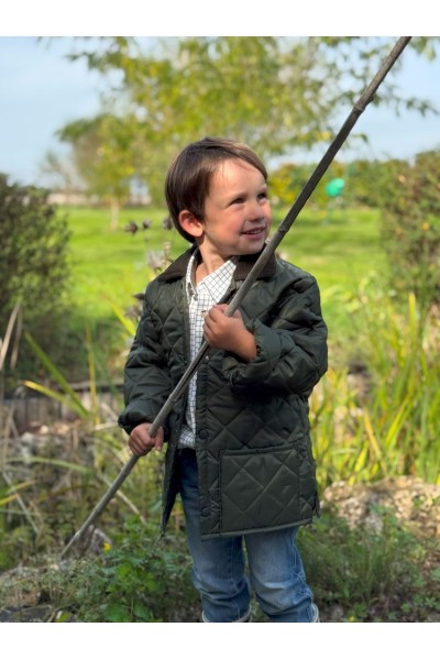 Veste Enfant Matelassée Husky – Olive – Légère & Chaleureuse