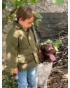 Manteau Enfant Hiver en Tweed – Vert Foncé – Élégant & Résistant
