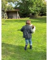 Veste autrichienne traditionnelle enfant en laine anthracite